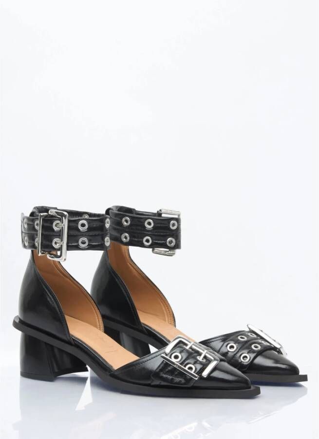 Ganni Imitatielederen Gesp Pumps Black Dames