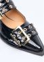 Ganni Chunky Silver-toned metal Buckle ballet flats Black Dames - Thumbnail 6