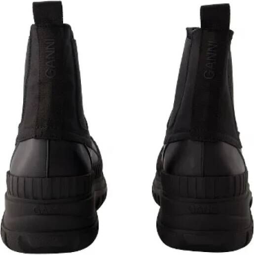 Ganni Leather boots Black Dames