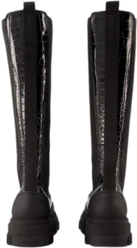 Ganni Leather boots Black Dames