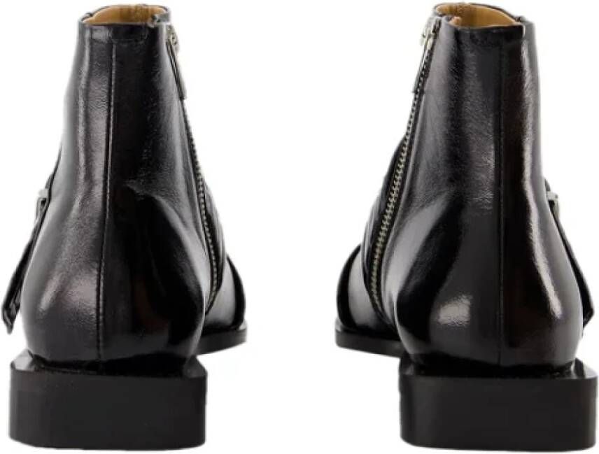 Ganni Leather boots Black Dames