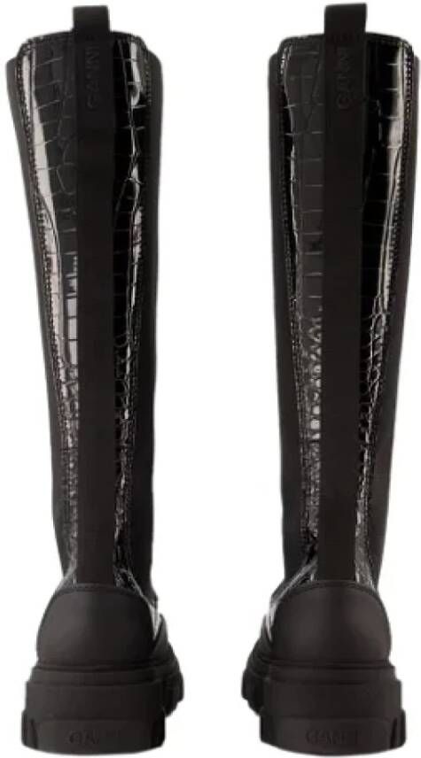 Ganni Leather boots Black Dames