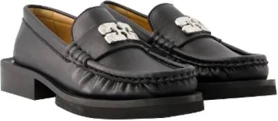 Ganni Leather flats Black Dames