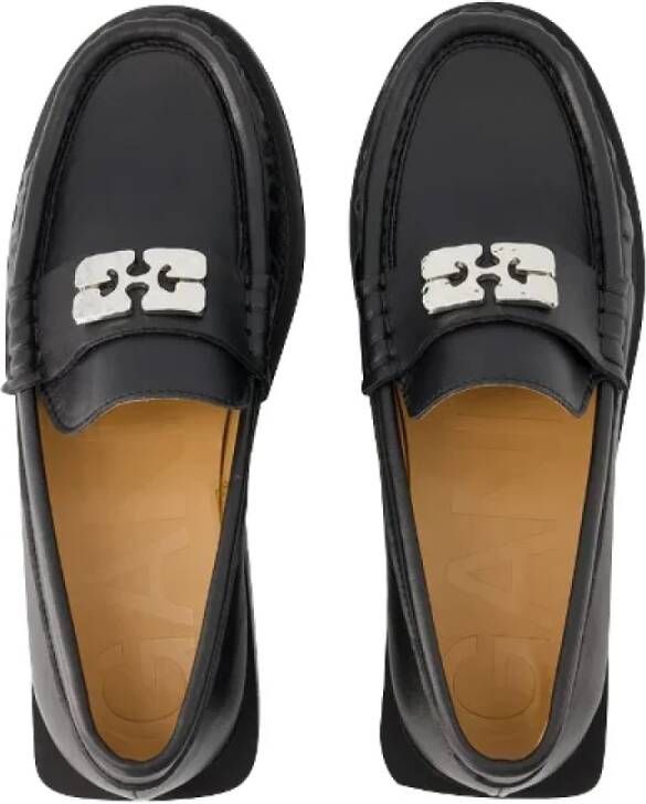 Ganni Leather flats Black Dames