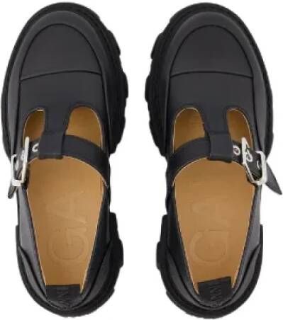 Ganni Leather flats Black Dames