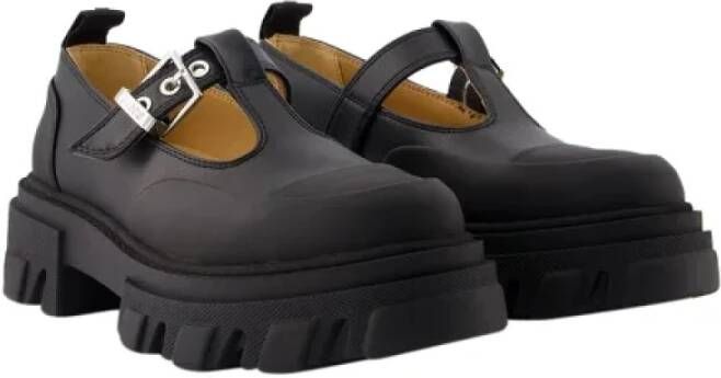 Ganni Leather flats Black Dames