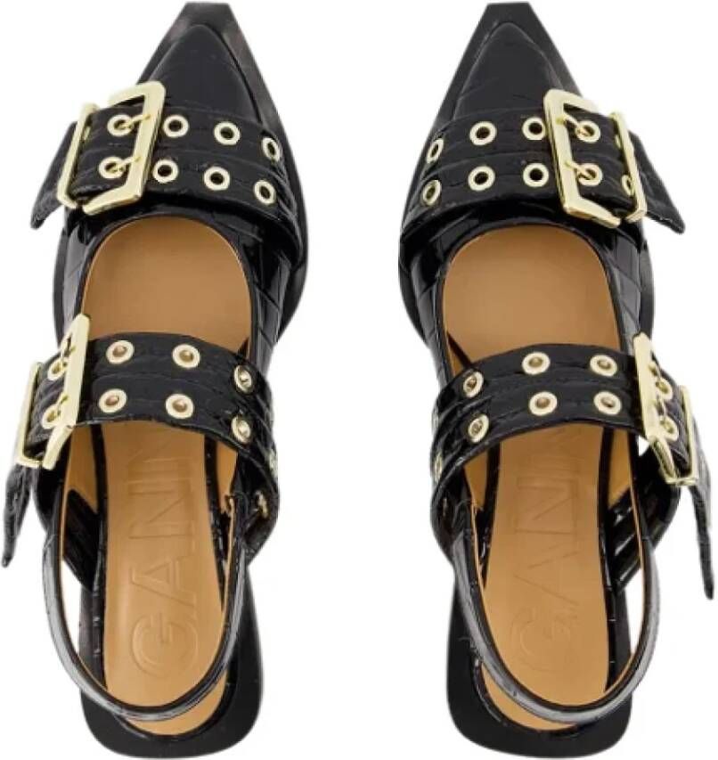 Ganni Leather flats Black Dames