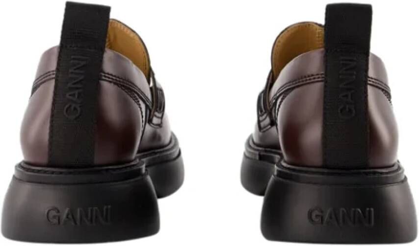 Ganni Leather flats Brown Dames