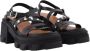 Ganni Leather sandals Black Dames - Thumbnail 4