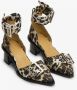 Ganni Leopard Satin Open Cut Pumps Brown Dames - Thumbnail 3