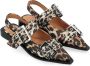 Ganni Luipaard Satijn Gesp Ballerina Schoenen Brown Dames - Thumbnail 3