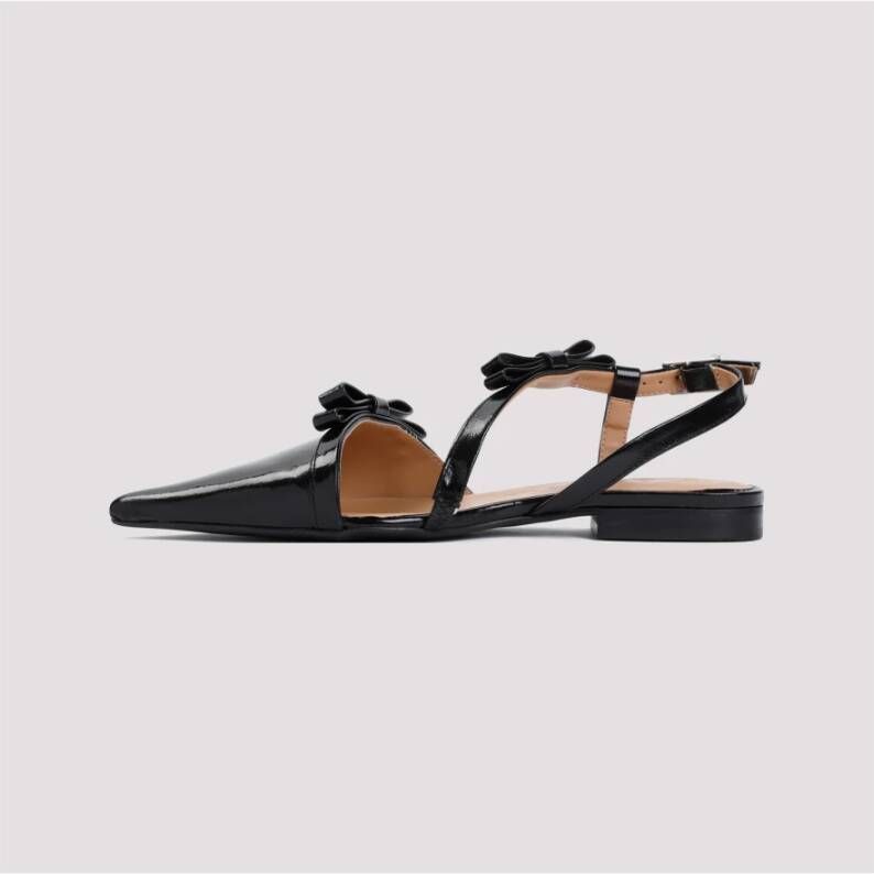 Ganni Bow Cut Out Ballerinas Black Dames