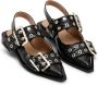 Ganni Chunky Silver-toned metal Buckle ballet flats Black Dames - Thumbnail 14