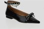 Ganni Rode Eyelet Strik Ballerina Schoen Black Dames - Thumbnail 2