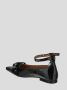 Ganni Rode Eyelet Strik Ballerina Schoen Black Dames - Thumbnail 3