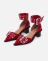 Ganni Rode Open Teen Gesp Pumps Red Dames - Thumbnail 2