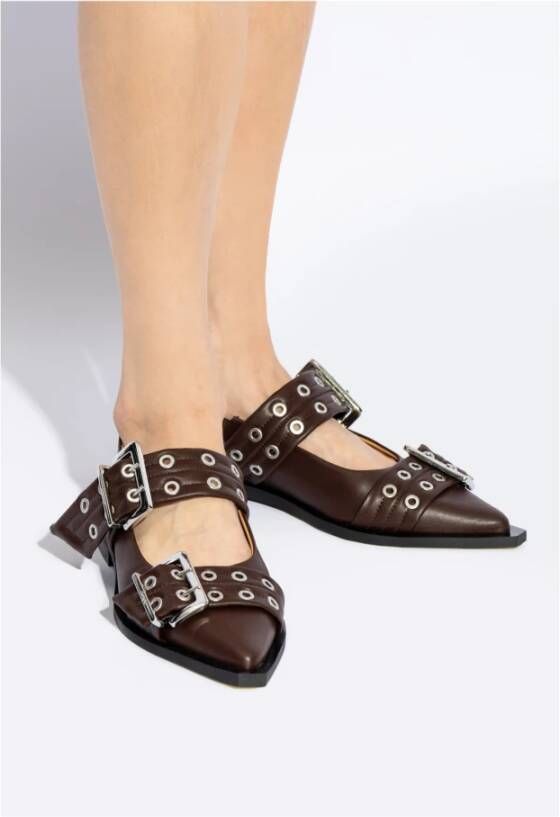 Ganni Schoenen met gespen Brown Dames