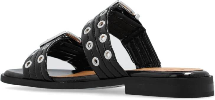 Ganni Slides met bandjes Black Dames