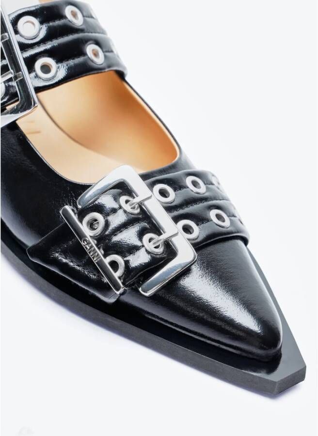 Ganni Stijlvolle Ballerina Flats Black Dames