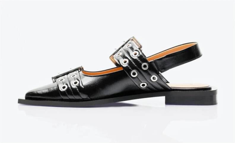 Ganni Stijlvolle Ballerina Flats Black Dames