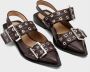 Ganni Stijlvolle Buckle Ballerina Schoenen Brown Dames - Thumbnail 2