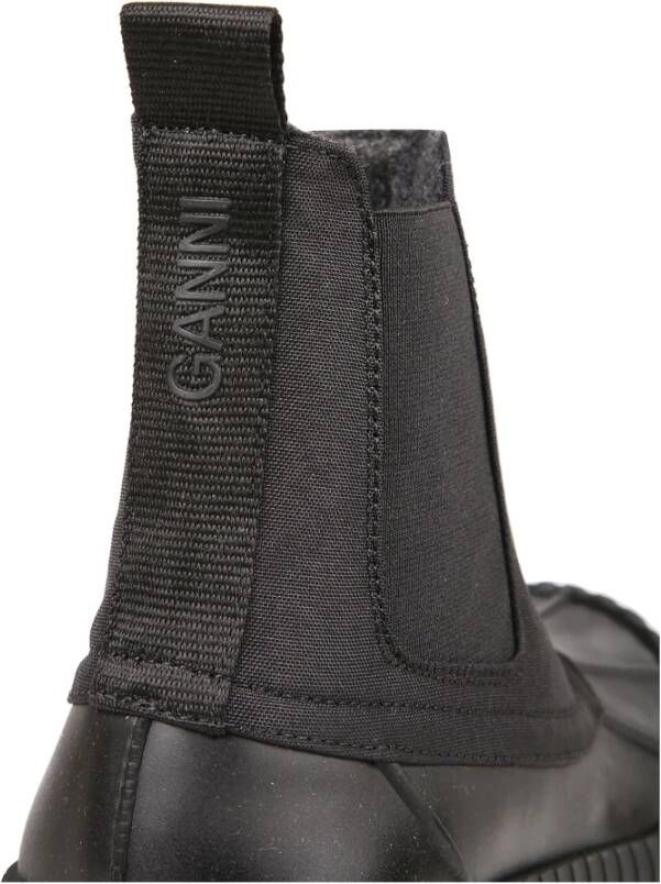 Ganni Stijlvolle Outdoor Chelsea Boot Black Dames