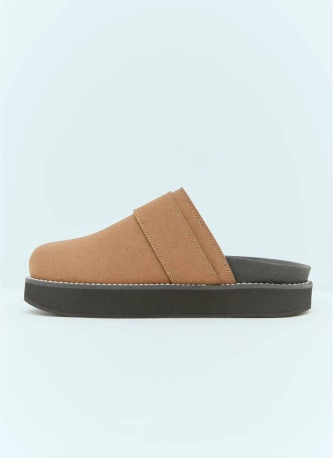 Ganni Suede Buckle Mules Flatform Schoenen Brown Dames