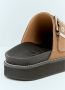 Ganni Suede Buckle Mules Flatform Schoenen Brown Dames - Thumbnail 5