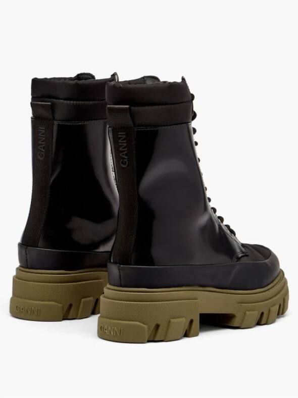 Ganni Urban Platform Combat Boots Black Dames