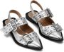 Ganni Metallic Buckle Ballerina Schoenen Gray Dames - Thumbnail 7