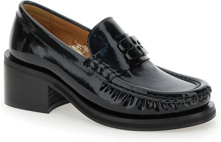 Ganni Zwarte Butterfly Loafer Platte Schoenen Black Dames