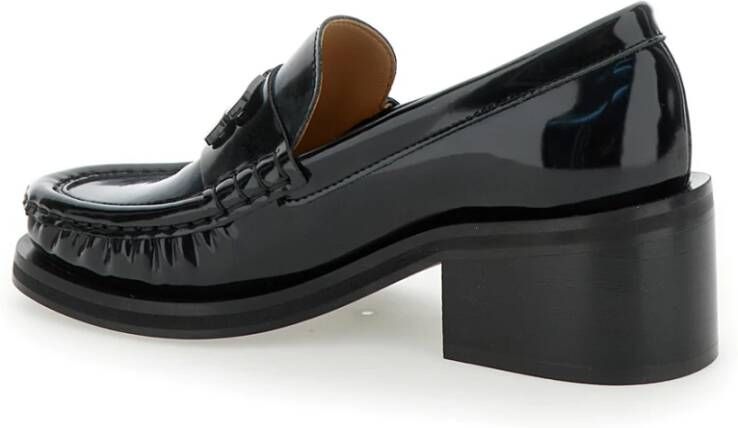 Ganni Zwarte Butterfly Loafer Platte Schoenen Black Dames