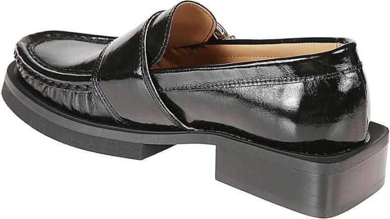 Ganni Zwarte Gesp Loafer Schoenen Black Dames