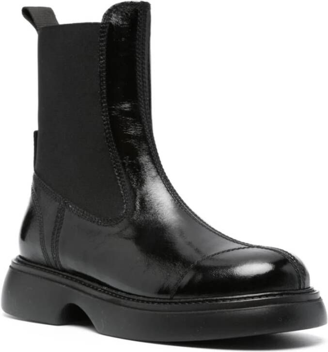 Ganni Zwarte Mid Chelsea Laarzen Made in Portugal Black Dames