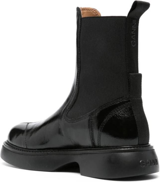 Ganni Zwarte Mid Chelsea Laarzen Made in Portugal Black Dames