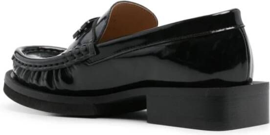 Ganni Zwarte platte schoenen met lakafwerking Black Dames