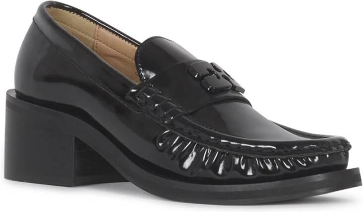 Ganni Zwarte Vlinder Loafer Platte Schoenen Black Dames