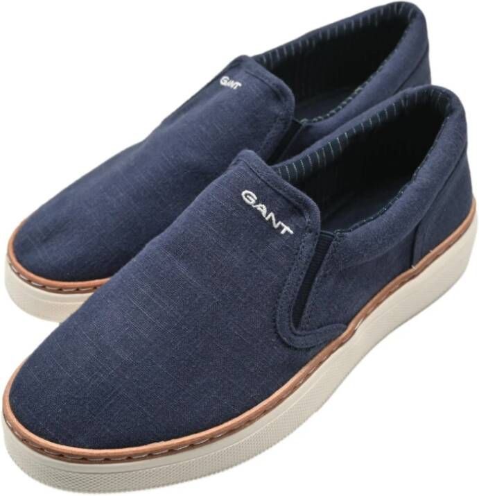 Gant Casual Loafers in Marine Linnen Blue Heren