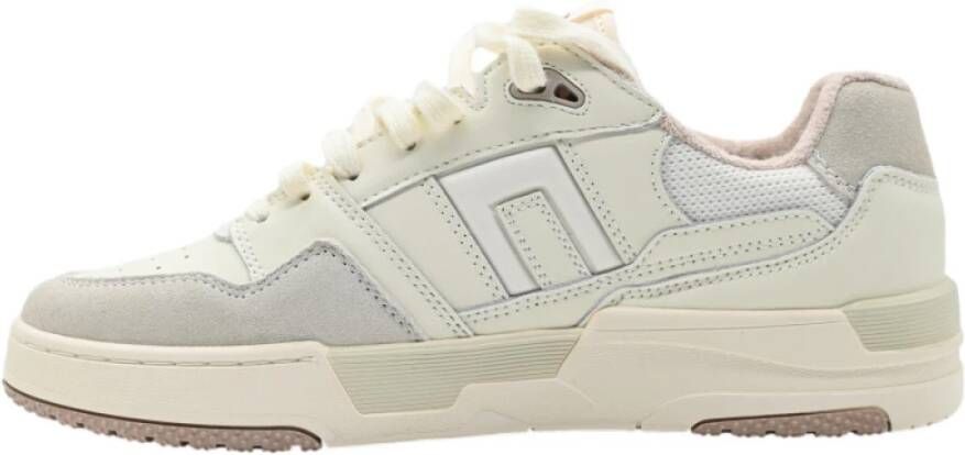 Gant Witte Leren Mesh Sneakers Beige Heren