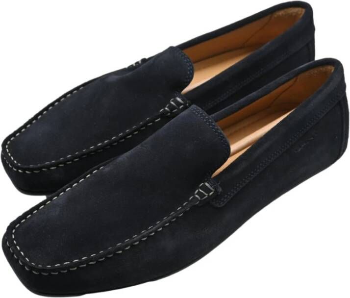 Gant Zijdezacht Suède Marine Mocassins Blue Heren