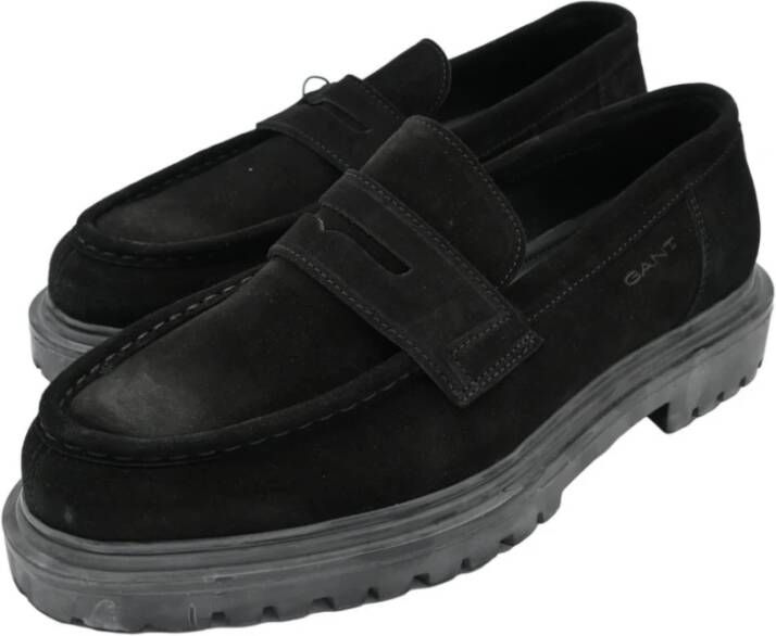 Gant Zwarte Cow Suede Mocassins Black Heren