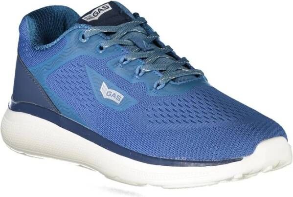 GAS Blauwe Polyester Sneaker met Contrastdetails Blue Heren