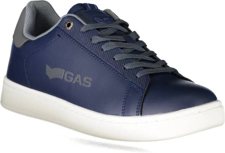 GAS Blauwe Sportieve Vetersneakers met Contrastdetails Blue Heren