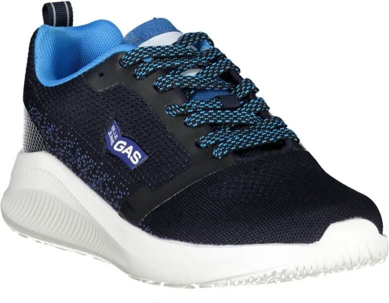 GAS Blauwe Sportieve Vetersneakers met Contrastdetails Blue Heren