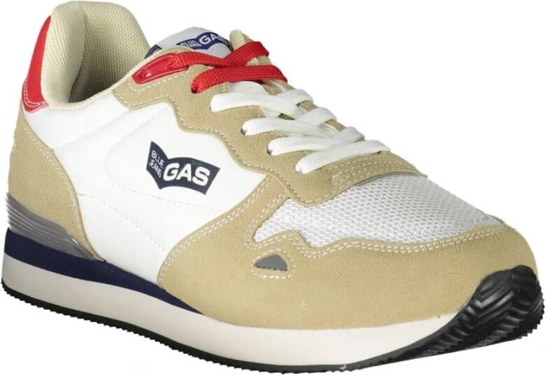 GAS Sportieve Beige Veterschoenen Contrastzool Beige Heren