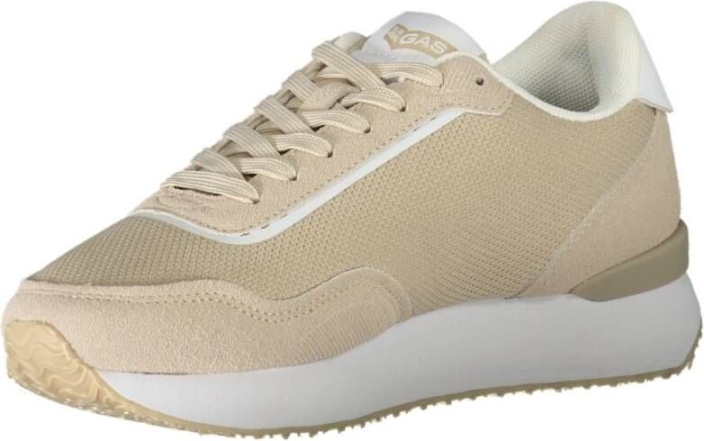 GAS Sportieve Beige Veterschoenen met Contrastdetails Beige Dames