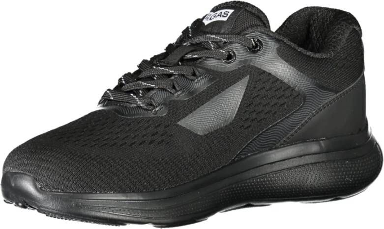 GAS Sportieve Gebreide Sneakers Zwart Contrast Logo Black Dames