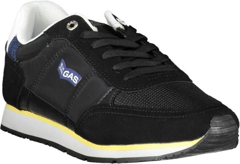 GAS Sportieve Veterschoenen Zwart Contrast Logo Black Heren