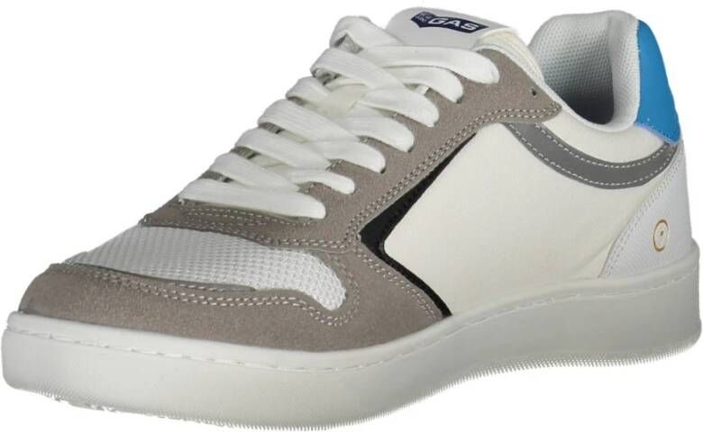 GAS Sportieve Vetersneakers Wit Contrast Logo Multicolor Heren