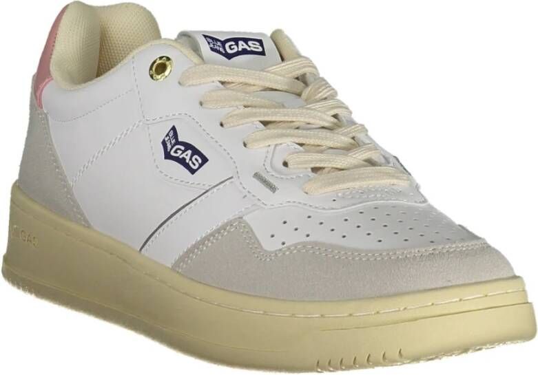 GAS Sportieve Vetersneakers Wit Contrast Logo White Dames